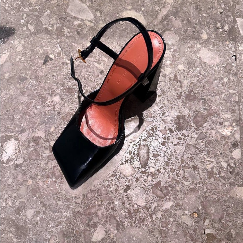 Amina Muaddi Charlotte 95MM Patent Leather Pumps